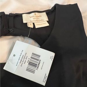NWT, Kate Spade Black peplum top, Size 4
